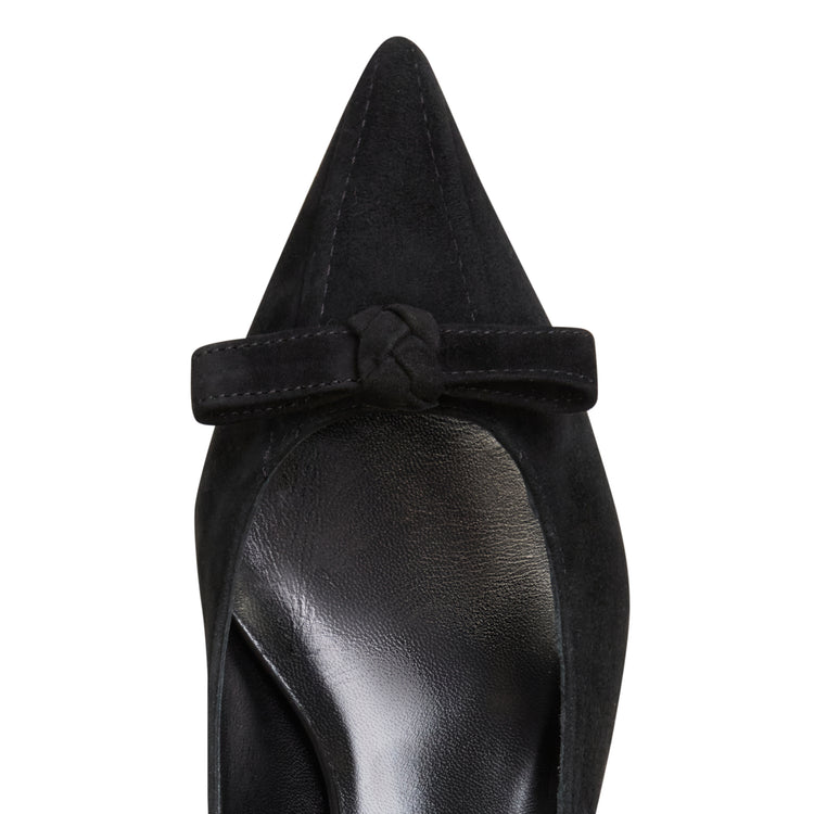 Flache Pumps aus schwarzem Wildleder