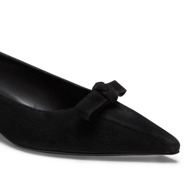 Flache Pumps aus schwarzem Wildleder