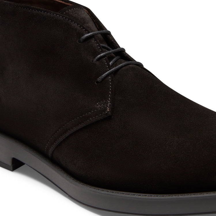 Desert boot nero in suede da uomo