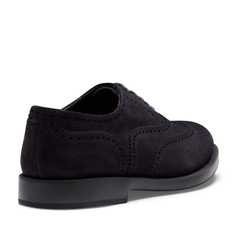 Brogue-Oxfordschuh aus marineblauem Wildleder für Herren