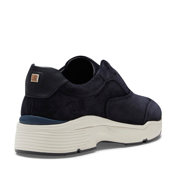 Deportiva Hobo Running de piel y ante azul marino para mujer