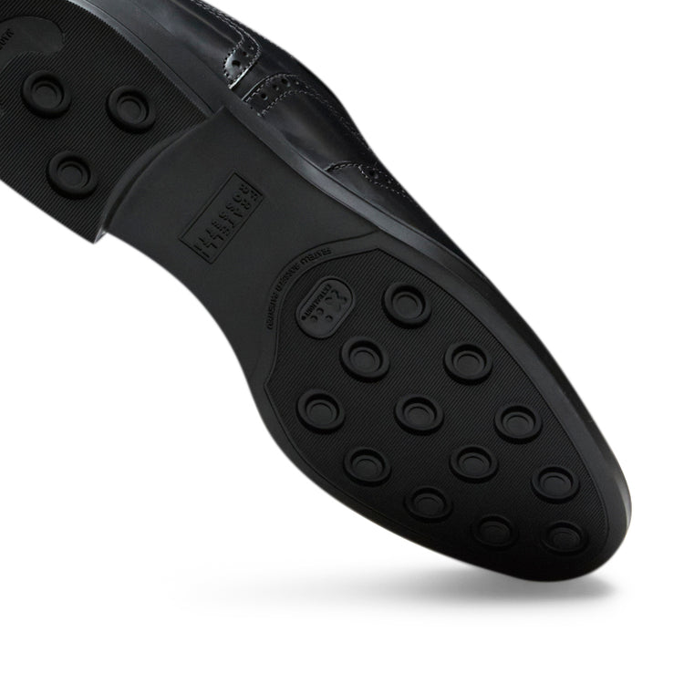 Damen-Oxfordschuh aus schwarzem Leder und Wildleder