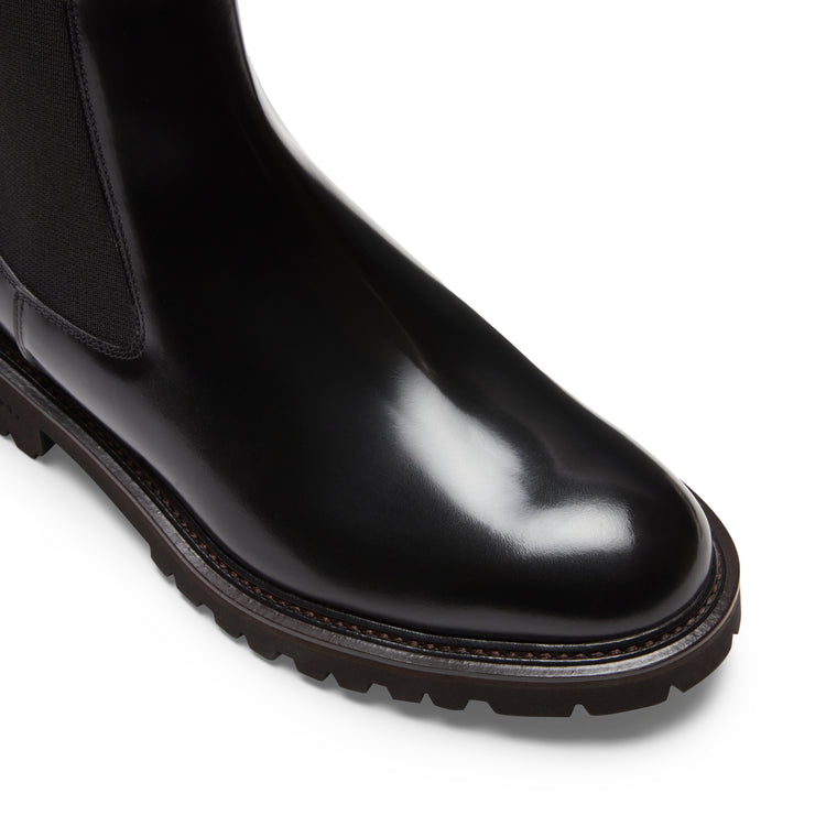 Chelsea-Damenstiefel aus schwarzem Leder