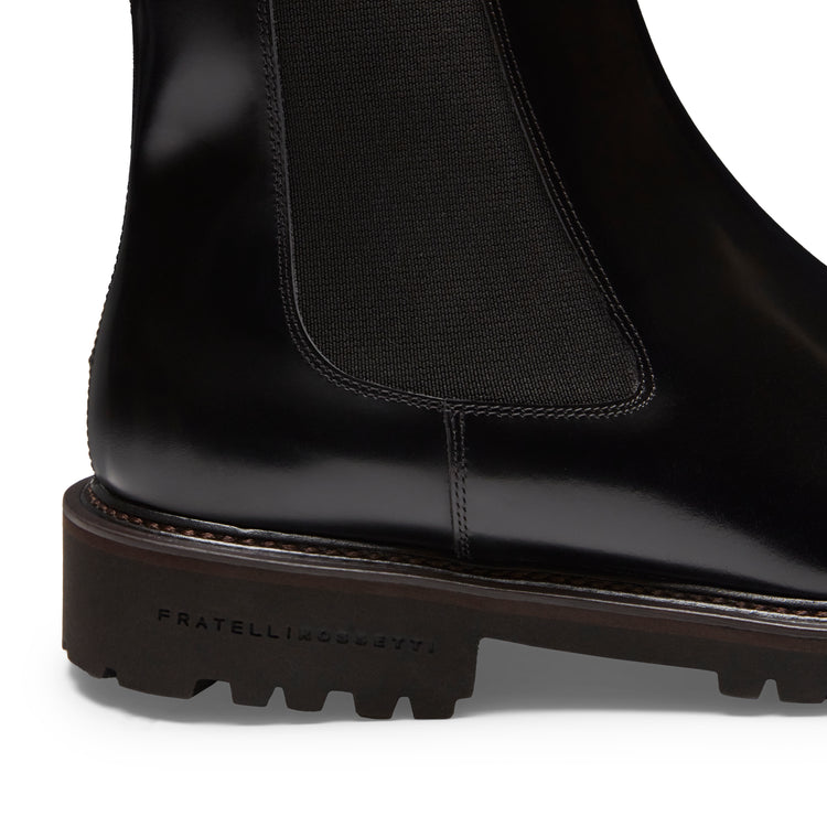 Chelsea-Damenstiefel aus schwarzem Leder
