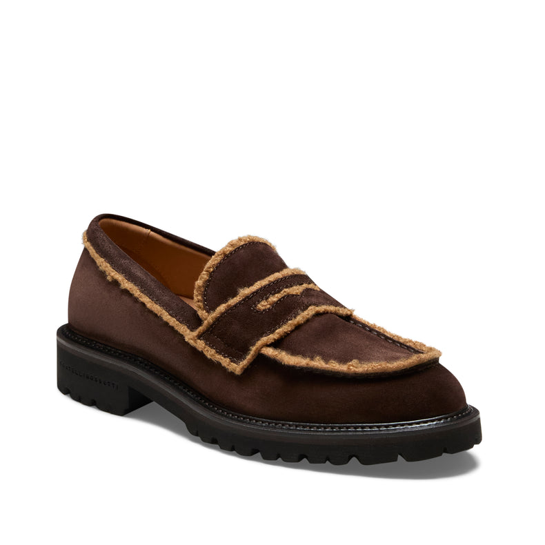 Women's cocoa brown suede loafer