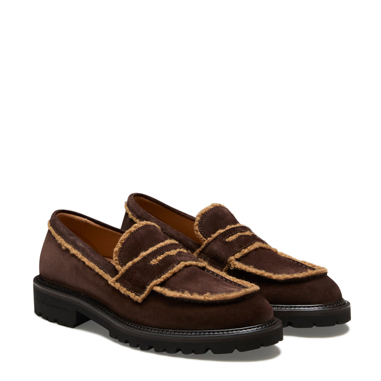 Women's cocoa brown suede loafer