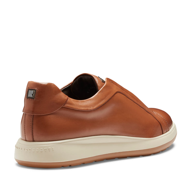 Sneaker in pelle liscia cuoio da uomo