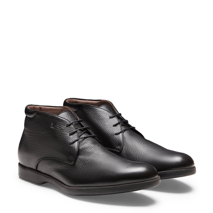 Desert boot nero in pelle da uomo