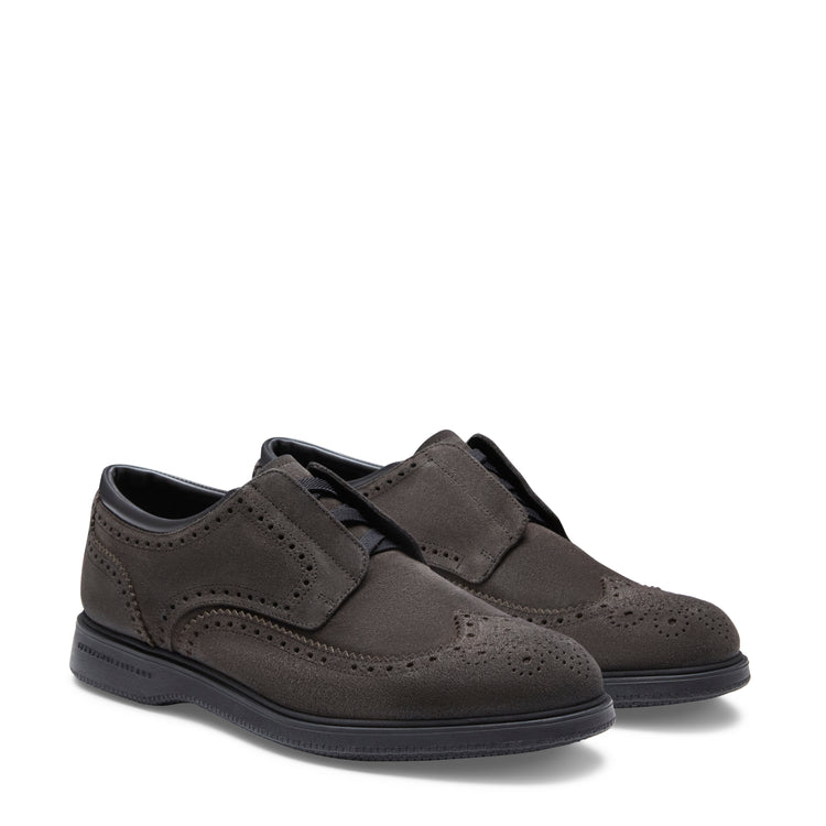 Derbies à lacets en daim anthracite pour hommes