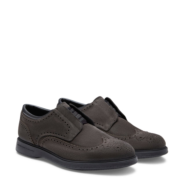 Zapato de cordones Derby de ante antracita para hombre