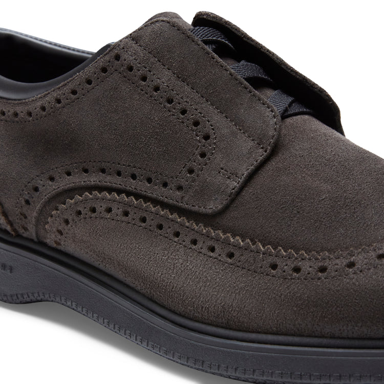 Derbies à lacets en daim anthracite pour hommes