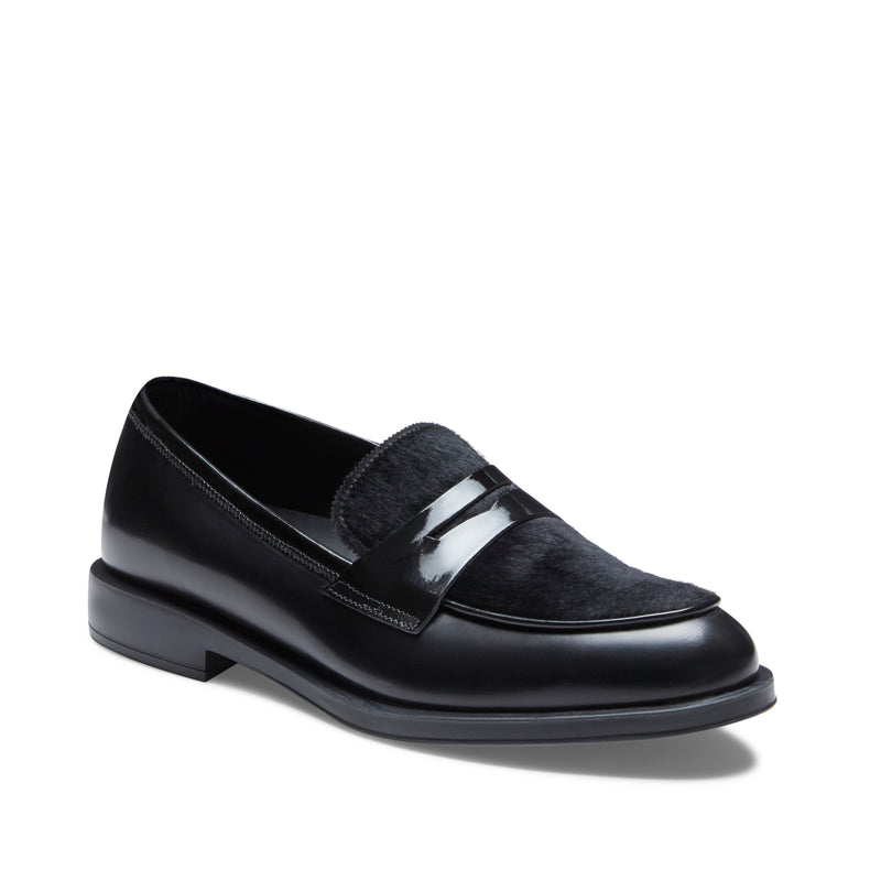 Mocassino in pelle da donna nero