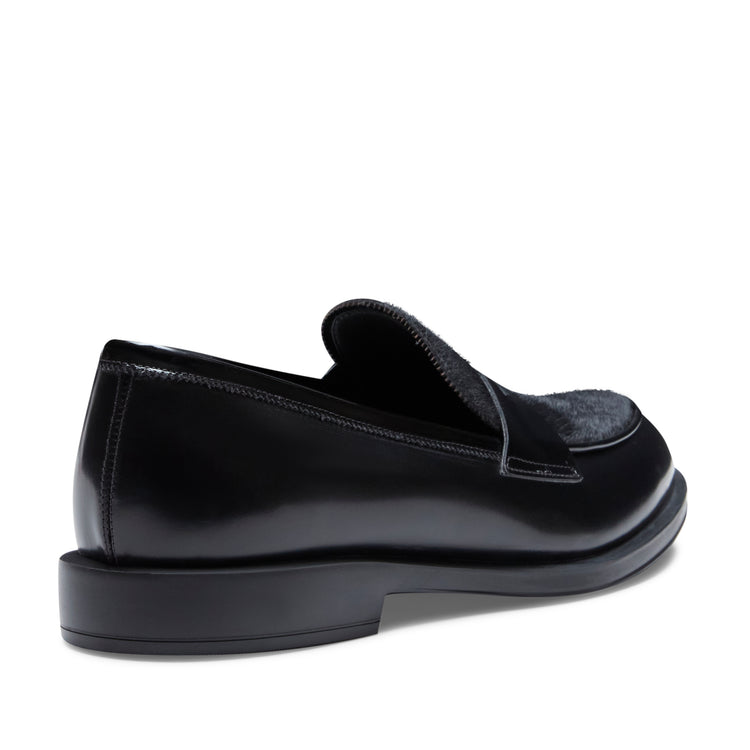 Mocassino in pelle da donna nero