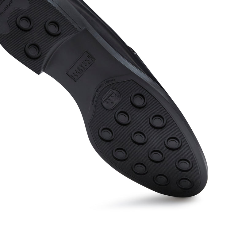 Mocassino in pelle da donna nero