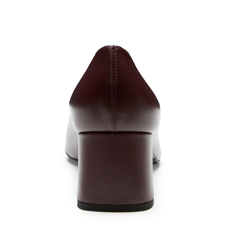 Garnet leather medium-heel pump