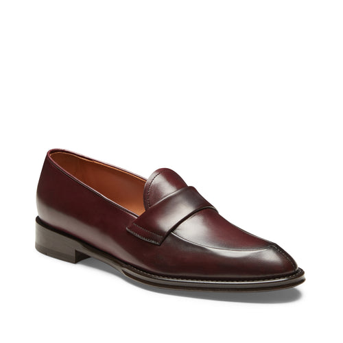 Mocassino in pelle da donna color granata