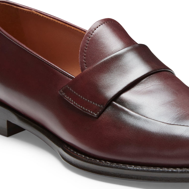 Mocassino in pelle da donna color granata
