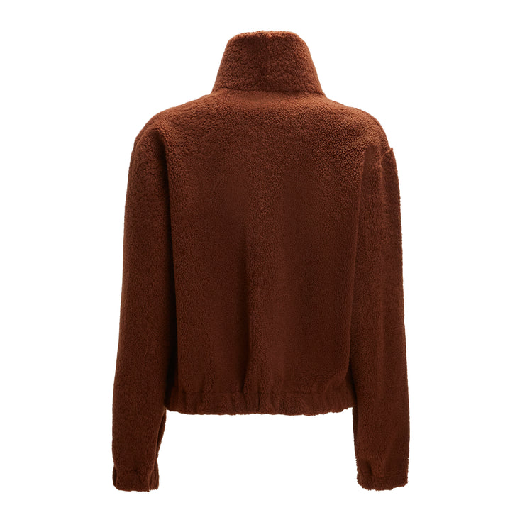 Bomber da donna in shearling reversibile biscotto