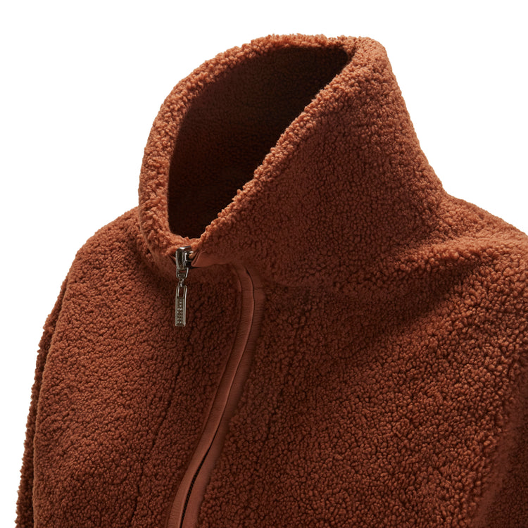 Bomber da donna in shearling reversibile biscotto