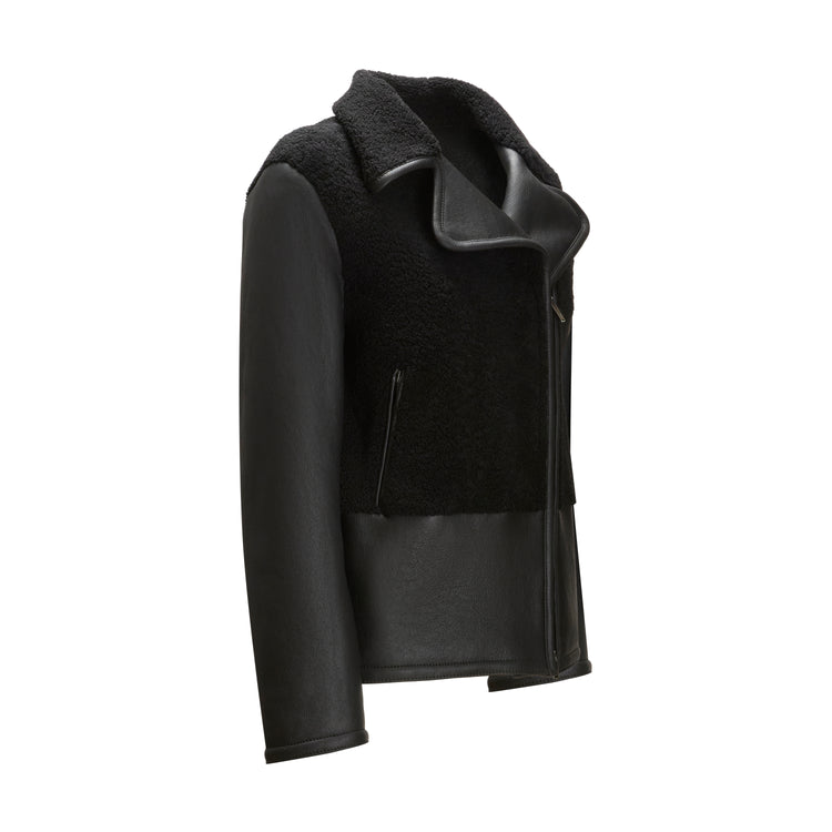 Women's black shearling jacket