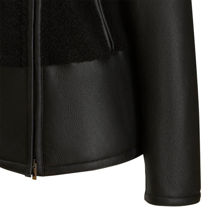 Women's black shearling jacket
