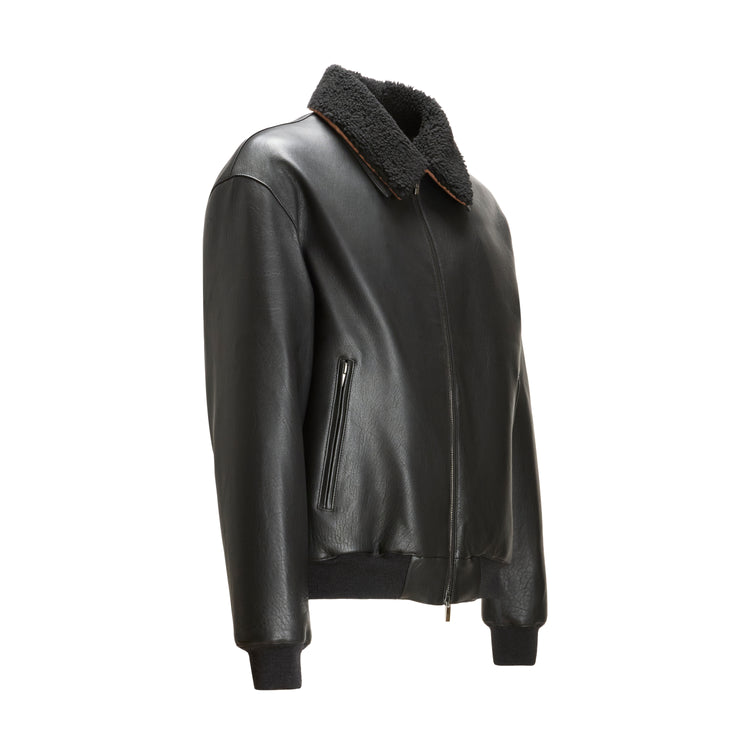 Men's black leather jacket