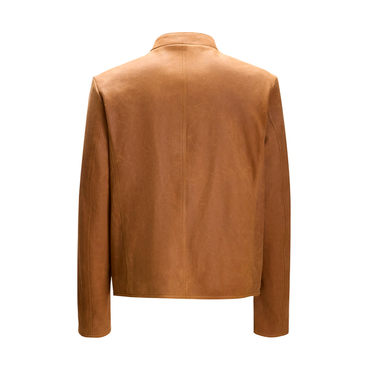 Men's tan suede leather jacket