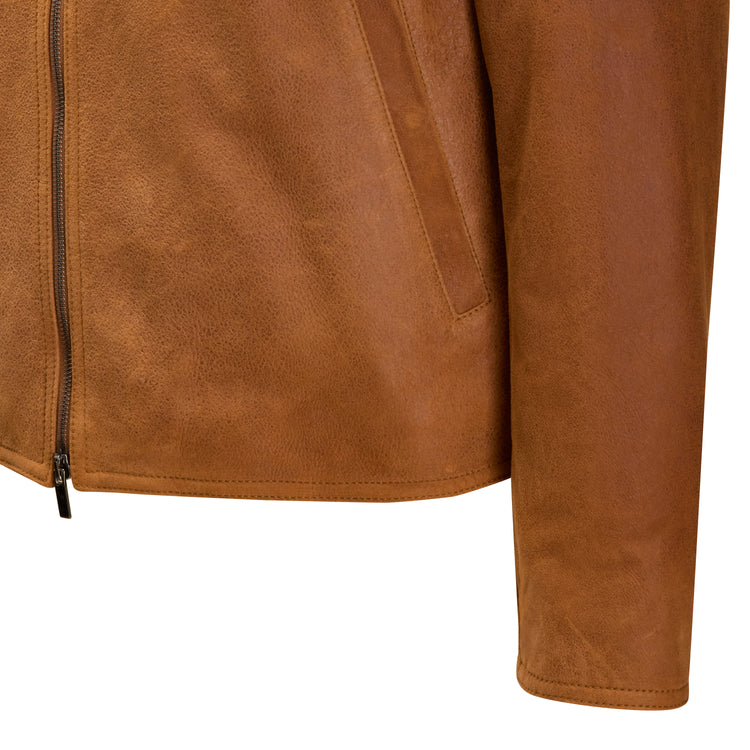 Men's tan suede leather jacket