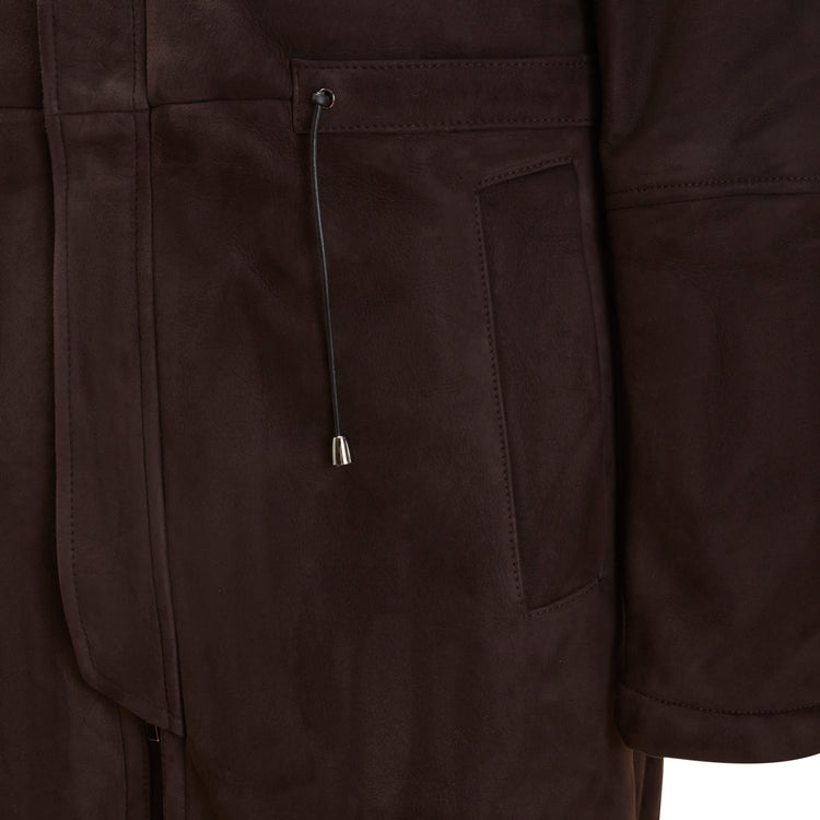Cappotto da uomo in shearling marrone