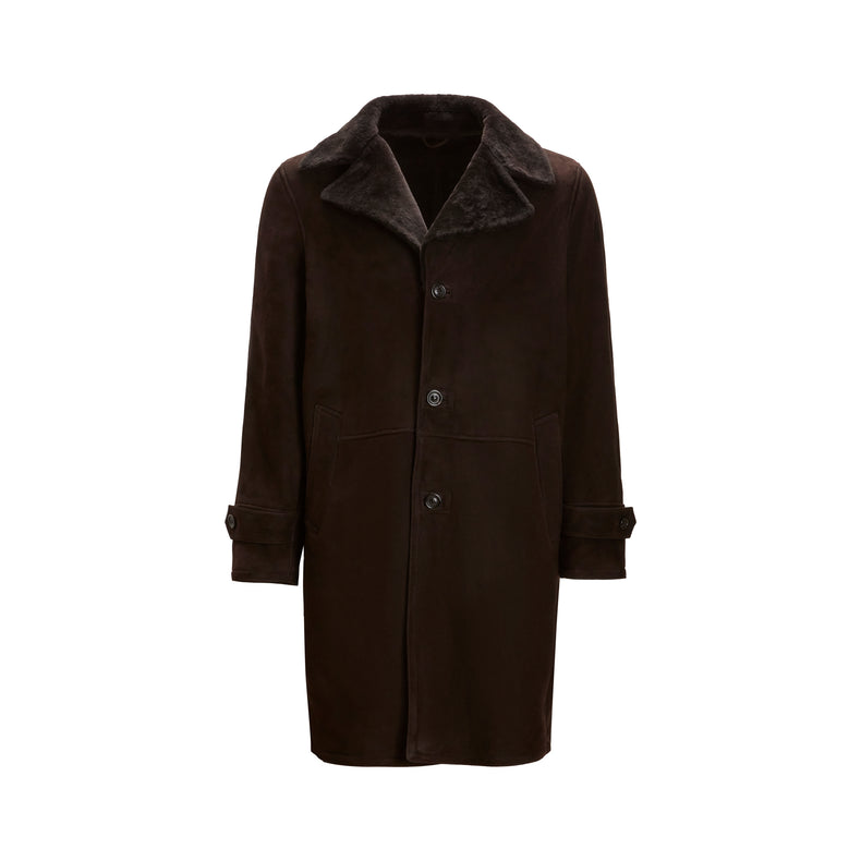 Mantel für Herren aus Shearling Braun