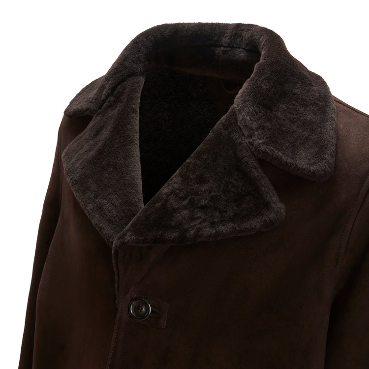 Mantel für Herren aus Shearling Braun