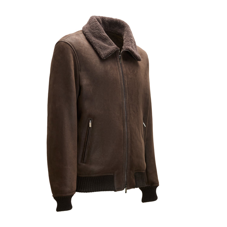 Jacke für Herren aus Shearling in Leder
