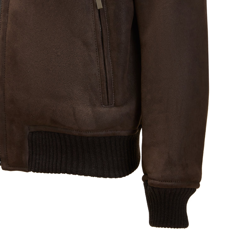 Jacke für Herren aus Shearling in Leder